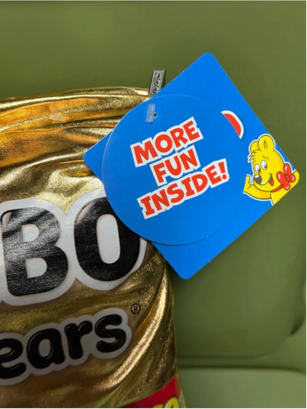 Haribo Goldbears Gummy Bears Throw Pillow W/ Mini Plush Bear Pieces Inside NEW